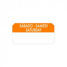 Rollo De Etiquetas Adhesivas "Sábado" Naranjas Para Identificar Día, Uso O Caducidad Y Contenido (1.000 Uds)