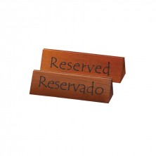 Placa "RESERVADO" Madera Impresa A Dos Caras 15 x 4,4 x 4,4 cm (Pack 10 Uds.)