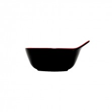 Bol Oval Rojo Y Negro Melamina 12,4 x 10,7 x 6 cm