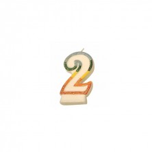 Vela Cumpleaños En Forma De Número "2" 9 cm