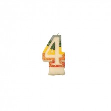 Vela Cumpleaños En Forma De Número "4" 9 cm