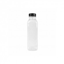 Botellas Cuadradas PET Con Tapón HDPE 400 ml (Pack 182 Uds)