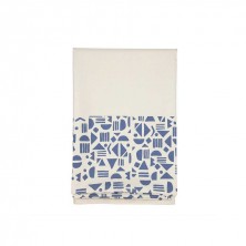Mantel Antimanchas Blanco Y Azul Vinthera 145 x 145 cm