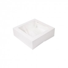 Cajas Pastelería Cuadradas Con Ventana Blanca 32 x 32 x 10 cm (Pack 50 Uds.)