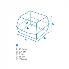 Conchas Hamburguesas Cartón Negro M 13 x 12,5 x 6,2 cm. (Pack 50 Uds.) García de Pou - La Casa de Vesta
