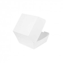 Conchas Hamburguesas Cartón Blanco L+ 14,4 x 13,6 x 9,2 cm. (Pack 50 Uds.) García de Pou - La Casa de Vesta