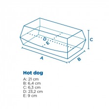 Conchas Hot Dog Cartón Negro 23,2 x 9 x 6,3 cm. (Pack 50 Uds.) García de Pou - La Casa de Vesta