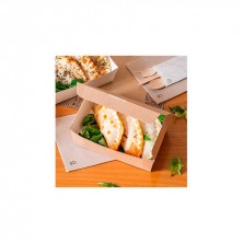 Cajas Lunch Box Con Tapa Kraft 14 x 9,7 x 5 cm. (Pack 60 Uds.) García de Pou - La Casa de Vesta