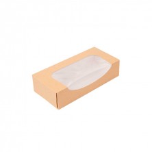 Envase Para Sushi Con Ventana Kraft 19,7 x 9 x 4,5 cm. (Pack 50 Uds.) García de Pou - La Casa de Vesta