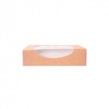 Envase Para Sushi Con Ventana Kraft 17,5 x 12 x 4,5 cm. (Pack 50 Uds.) García de Pou - La Casa de Vesta