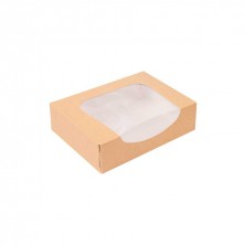 Envase Para Sushi Con Ventana Kraft 17,5 x 12 x 4,5 cm. (Pack 50 Uds.) García de Pou - La Casa de Vesta