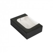 Envase Para Sushi Con Ventana Negra 17,5 x 12 x 4,5 cm. (Pack 50 Uds.) García de Pou - La Casa de Vesta