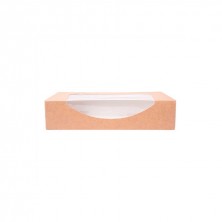 Envase Para Sushi Con Ventana Kraft 19,7 x 12 x 4,5 cm. (Pack 50 Uds.) García de Pou - La Casa de Vesta