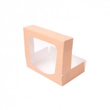 Envase Para Sushi Con Ventana Kraft 19,7 x 12 x 4,5 cm. (Pack 50 Uds.) García de Pou - La Casa de Vesta