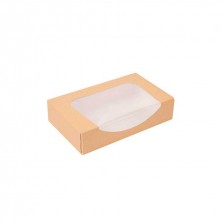 Envase Para Sushi Con Ventana Kraft 19,7 x 12 x 4,5 cm. (Pack 50 Uds.) García de Pou - La Casa de Vesta