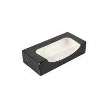 Envase Para Sushi Con Ventana Negra 19,7 x 9 x 4,5 cm. (Pack 50 Uds.) García de Pou - La Casa de Vesta