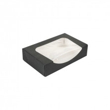 Envase Para Sushi Con Ventana Negra 19,7 x 12 x 4,5 cm. (Pack 50 Uds.) García de Pou - La Casa de Vesta