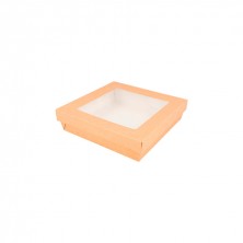 Caja Con Tapa Y Ventana Kraft 14 x14 x 5 cm. (Pack 25 Uds.) García de Pou - La Casa de Vesta