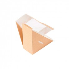 Caja Sándwiches Simple Kraft Con Ventana 12,4 x 12,4 x 5,5 cm (Pack 50 Uds.) García de Pou - La Casa de Vesta