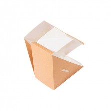 Caja Sándwiches Doble Kraft Con Ventana 12,4 x 12,4 x 7,5 cm (Pack 50 Uds.) García de Pou - La Casa de Vesta