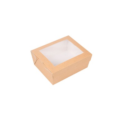 Caja Con Ventana Kraft 15,3 x 12,1 x 6,4 cm. (Pack 25 Uds.)