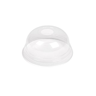 Tapa Cúpula Con Orificio Para Vaso Compostable 200 ml. (Pack 50 Uds.)