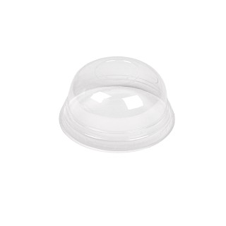 Tapa Cúpula Sin Orificio Para Vaso Compostable 200 ml. (Pack 50 Uds.)