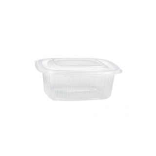 Tarrina Rectangular Con Tapa Bisagra PP 500 ml. (Pack 50 Uds.)