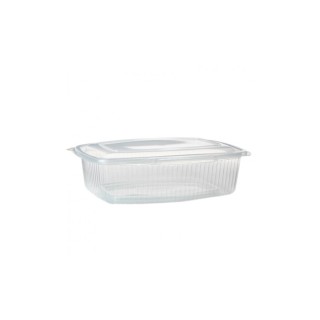 Tarrina Rectangular Con Tapa Bisagra 1.500 ml. (Pack 50 Uds.)