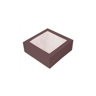 Cajas Pastelería Con Ventana Chocolate 32 x 32 x 10 cm. (Pack 50 Uds.)