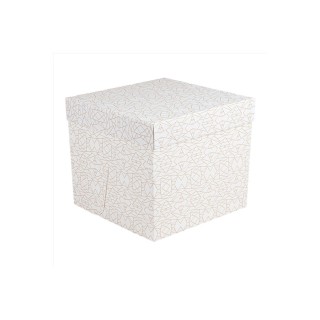 Cajas Pastelería Sin Ventana Blanca y Dorada 35,6 x 35,6 x 30,5 cm. (Pack 10 Uds.)