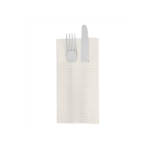 Servilleta Canguro Elegance Blanco y Oro 40 x 40 cm (Pack 50 Uds)