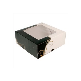 Cajas Pastelería Cuadradas Con Ventana 21 x 21 x 7,5 cm (Pack 50 Uds)