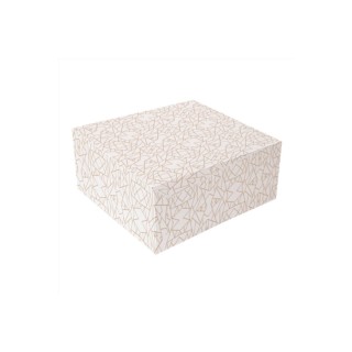 Cajas Pastelería Sin Ventana Blanco y Dorado 20 x 20 x 8 cm. (Pack 50 Uds.)