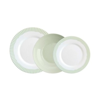 Vajilla Romantic Verde 12 Piezas